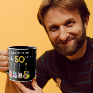 Rock and Roll 50. Geburtstag Gitarren Tasse