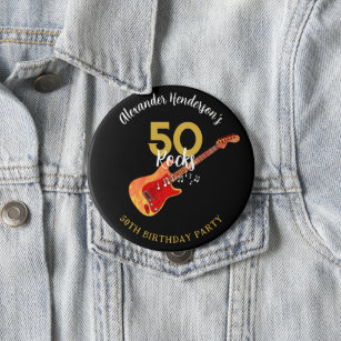 Rock and Roll 50. Geburtstagsparty Button