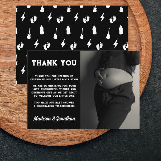 Rock And Roll Baby Shower Little Rock Star Dankeskarte