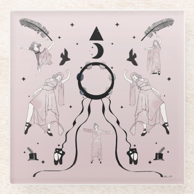 Rock and Roll Balleriina II Glasuntersetzer (Vorderseite)