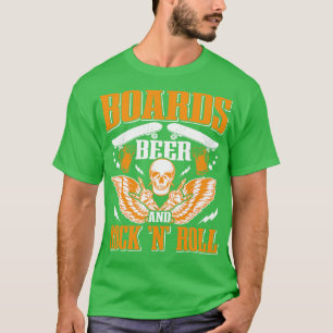 Rock and Roll Beer Concert Skateboard Skateboard T-Shirt
