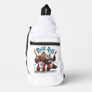 Rock and Roll Big Foot und Panda Jam Session Crossbody Bag