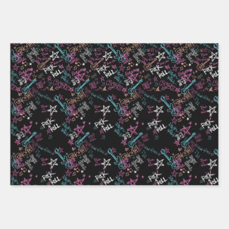 Rock and Roll Birthday Paper Geschenkpapier Set