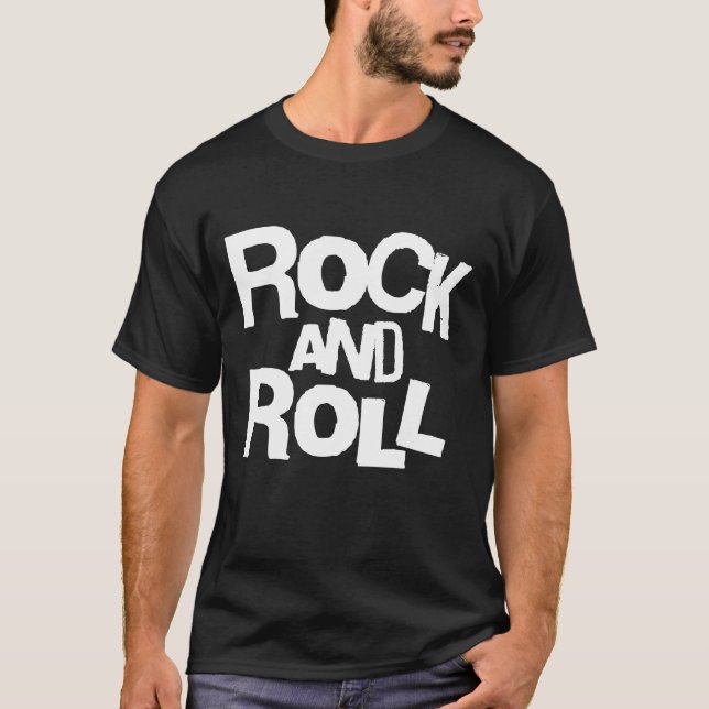 Rock and Roll Bold Typography T-Shirt (Vorderseite)