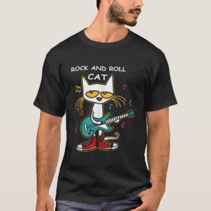 Rock and Roll Cat Playing Gitarre Funny Gitarre Ca T-Shirt