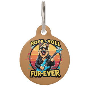 Rock and Roll Deutscher Schäferhund Retro-Sonnenun Haustiermarke