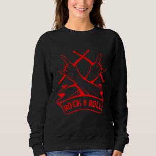 Rock and Roll Drumsticks Musical Band Drumming Dru Sweatshirt