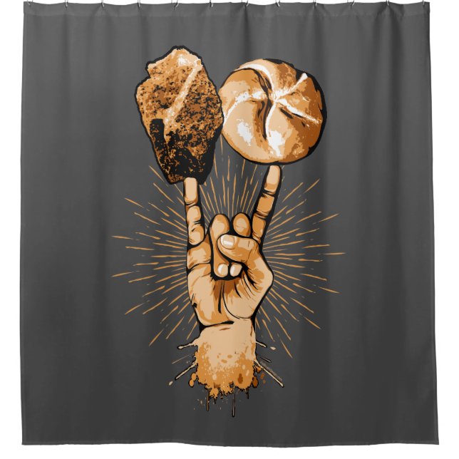 Rock and Roll Duschvorhang (Vorderseite)