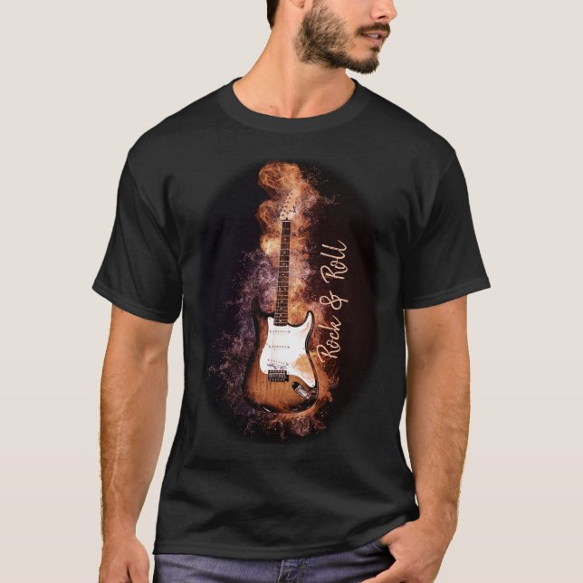 Rock and Roll Electric Guitar Rock and Roll T-Shirt (Vorderseite)