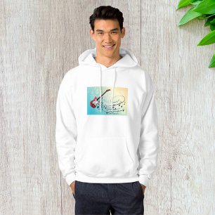 Rock-and-Roll-Elektrogitarre wirbelnde Musiknoten Hoodie