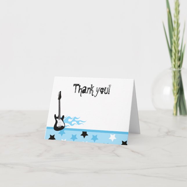 Rock and Roll Folded Thank you notes Dankeskarte (Vorderseite)