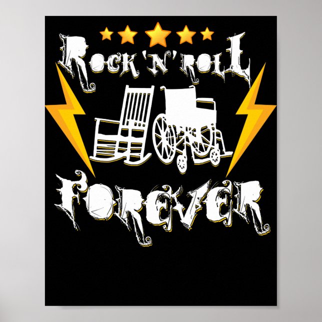 Rock and Roll Forever Funny Rocker Grafik Poster (Vorne)