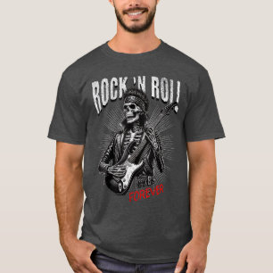 Rock and Roll Forever Skelett spielt Gitarre Punk T-Shirt