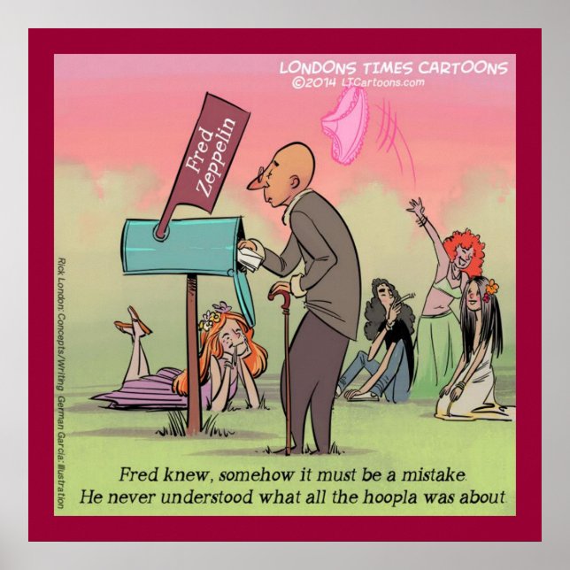 Rock and Roll Fred Funny Poster (Vorne)