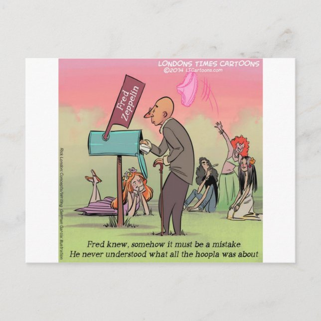 Rock And Roll Fred Lustig Postkarte (Vorderseite)