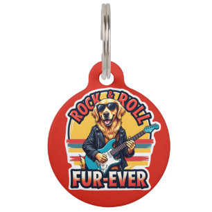 Rock and Roll Fur Ever Golden Retriever Dog Haustiermarke