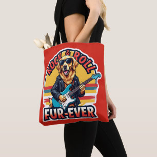 Rock and Roll Fur Ever Golden Retriever Dog Tasche