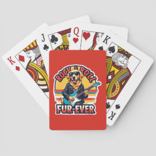 Rock-and-Roll Fur-Ever Golden Retriever Hund  Spielkarten