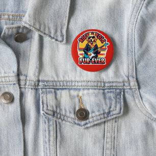 Rock and Roll Für-Immer Golden Retriever Hund Button