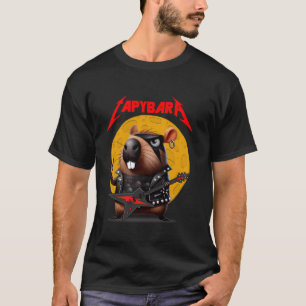 Rock and Roll Gitarre Capybara Vintage ROCK Gitarr T-Shirt
