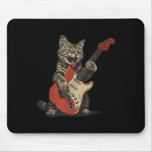 Rock and Roll Gitarre Cat Vintag Rock Gitarrist Ca Mousepad