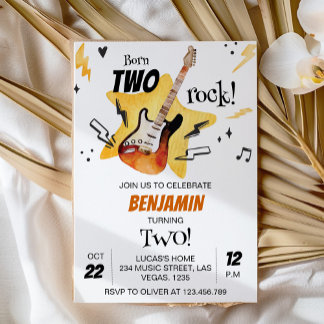 Rock and Roll Guitar Geburtstagseinladung Einladung
