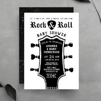 Rock and Roll Guitar Kinderdusche Einladung