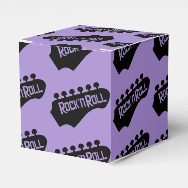 Rock and Roll Guitar Muster Cube Favor Box Geschenkschachtel (Vorderseite)