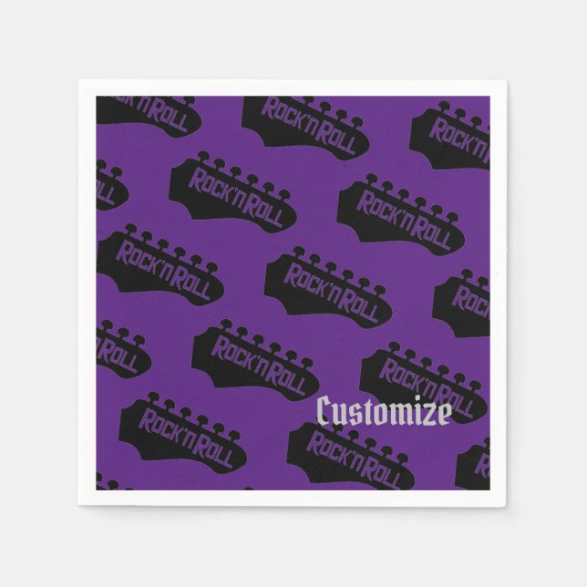 Rock and Roll Guitar Pattern Napkins Serviette (Vorderseite)