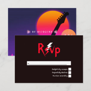 Rock and Roll Hochzeit RSVP Karte