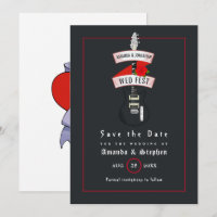 Rock and Roll Hochzeitsmonogramm Save The Date