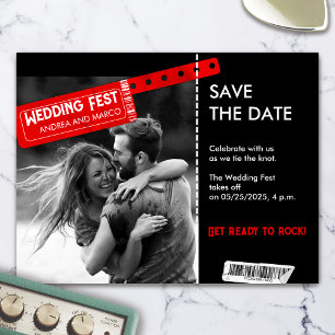 Rock and Roll Hochzeitsticket Magnet Save the Date