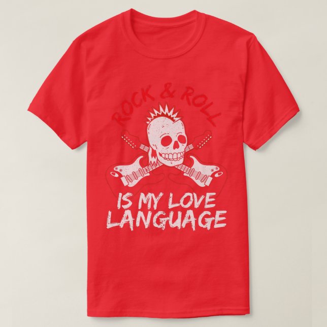 Rock and Roll ist meine Liebe Gitarrist Gitarre T-Shirt (Design vorne)