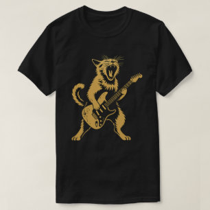 Rock-and-Roll-Kat spielt Gitarre   Lustige Musik-K T-Shirt