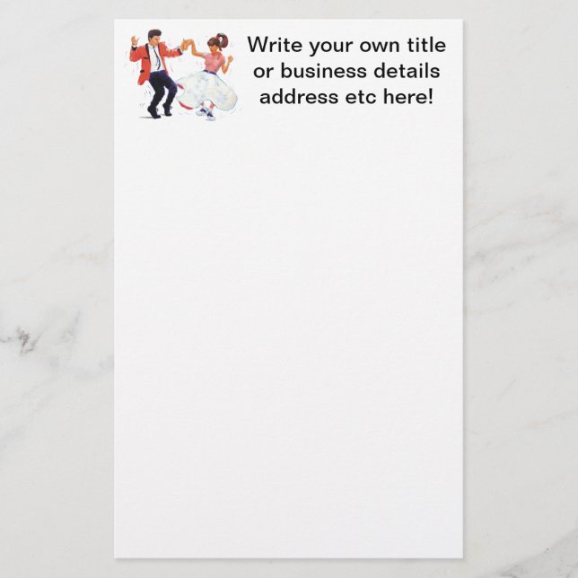 Rock-and-Roll! Klassische Fünfzigerjahre Briefpapier (Vorderseite)