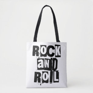 Rock and Roll-Logo-Design in fett und abgenutzt Tasche
