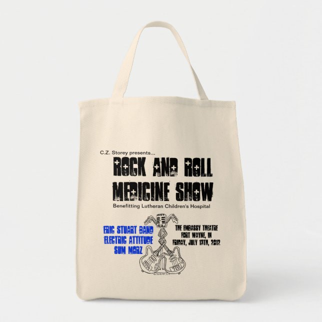 Rock and Roll Medicine Show grocery tote Tragetasche (Vorne)