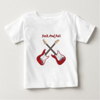 Rock and Roll mit zwei weißen roten Gitarren