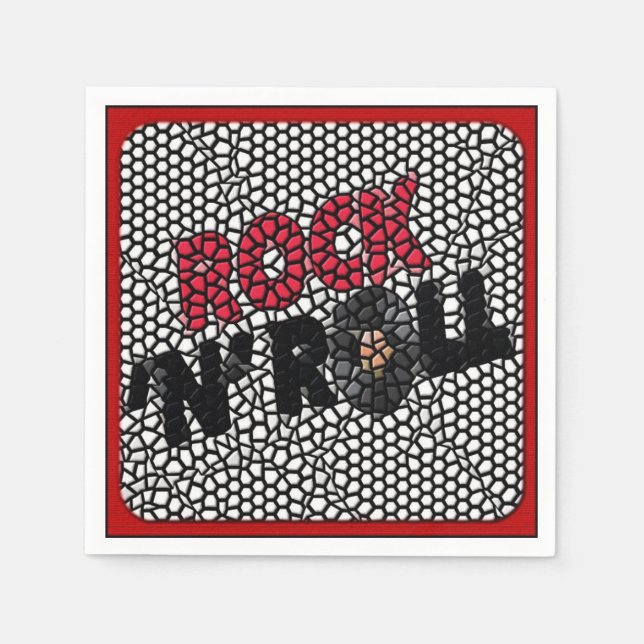 Rock and Roll Mosaic Retro Party Napkins Serviette (Vorderseite)