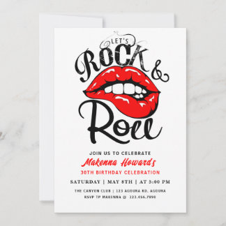 Rock and Roll Party, Rock & Roll BIRTHDAY, Einladung
