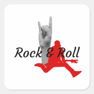 Rock And Roll Quadratischer Aufkleber