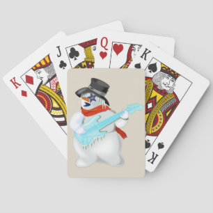 Rock and Roll Snowman Spielkarten