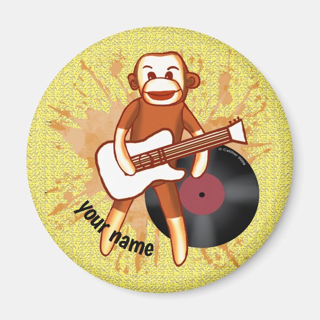 Rock and Roll Sockenaffe  Magnet (Vorne)