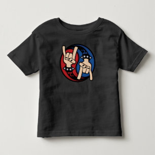 Rock-and-Roll-Teufelshörner Yin Yang Kleinkind T-shirt