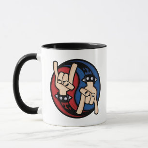 Rock and Roll Teufelshörner Yin Yang Tasse