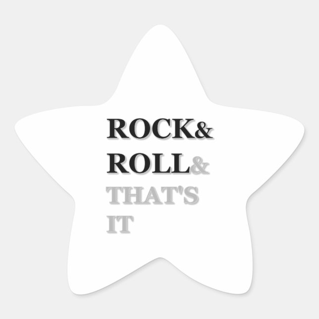 Rock and Roll und das war's Stern-Aufkleber (Vorderseite)