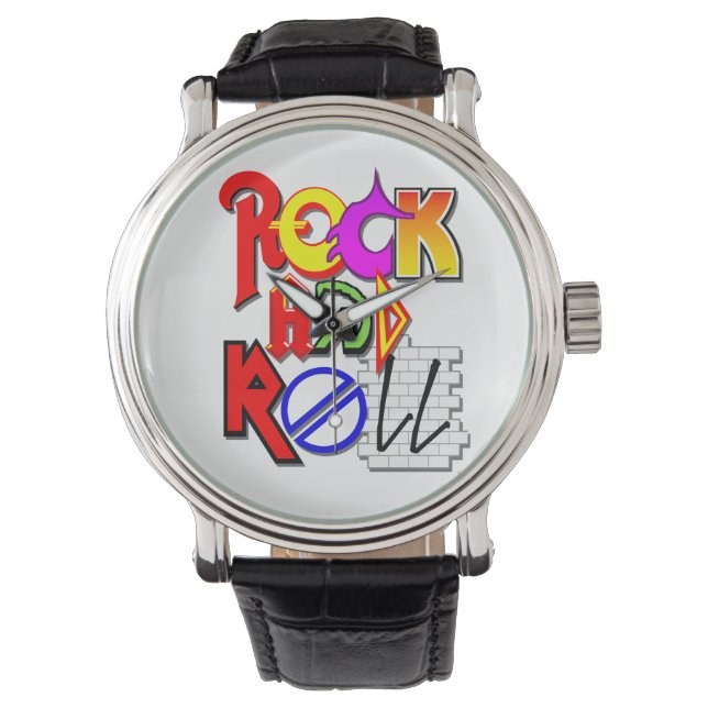 Rock and Roll Watch (weiß) Armbanduhr (Vorderseite)