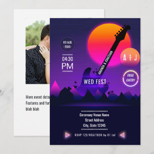 Rock and Roll Wedding Foto Einladung