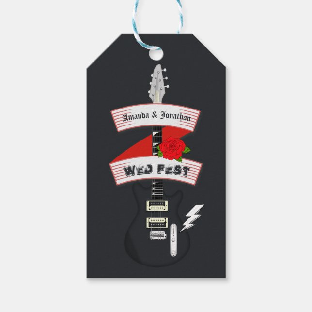 Rock and Roll Wedding Geschenkanhänger (Vorderseite)