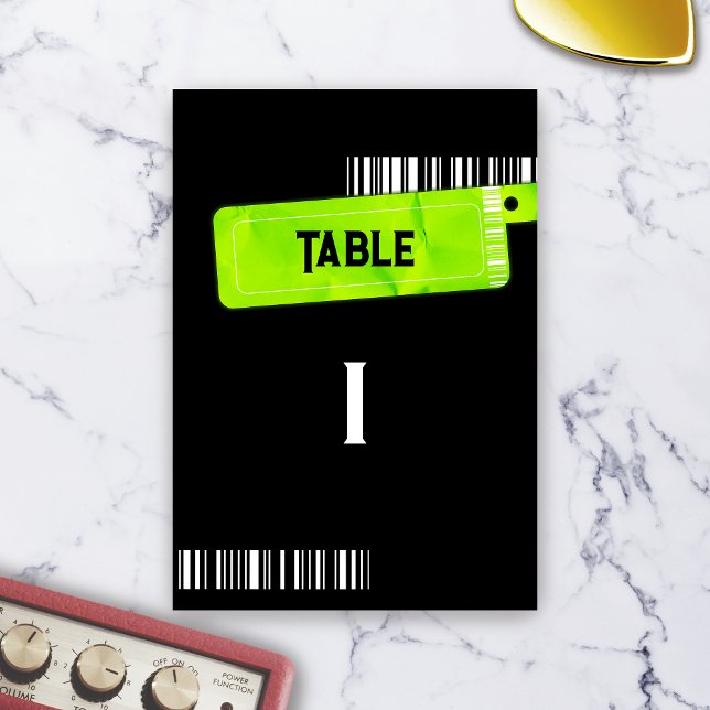 Rock and Roll Wedding Menü Tischnummer (Rock and Roll Wedding Festival Wedding Menu Table Number)